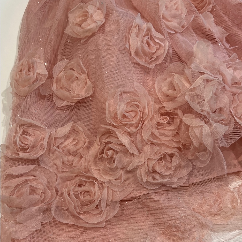 Nannette Blush Rosette Kids Formal Dress - Picture 11 of 11